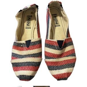 Madpol red white and blue flats size 9